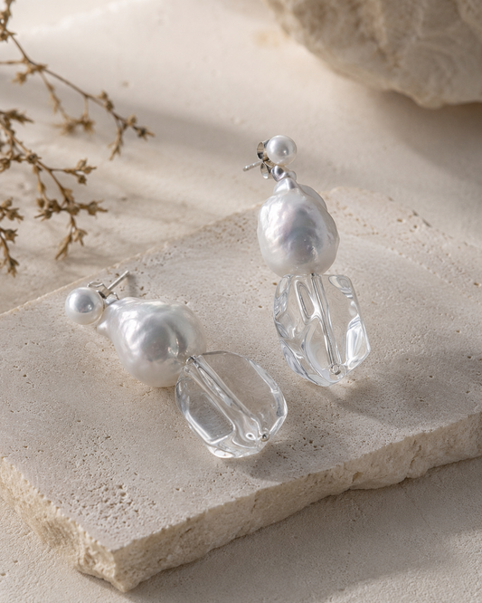 Lumière Pearl Crystal Earrings