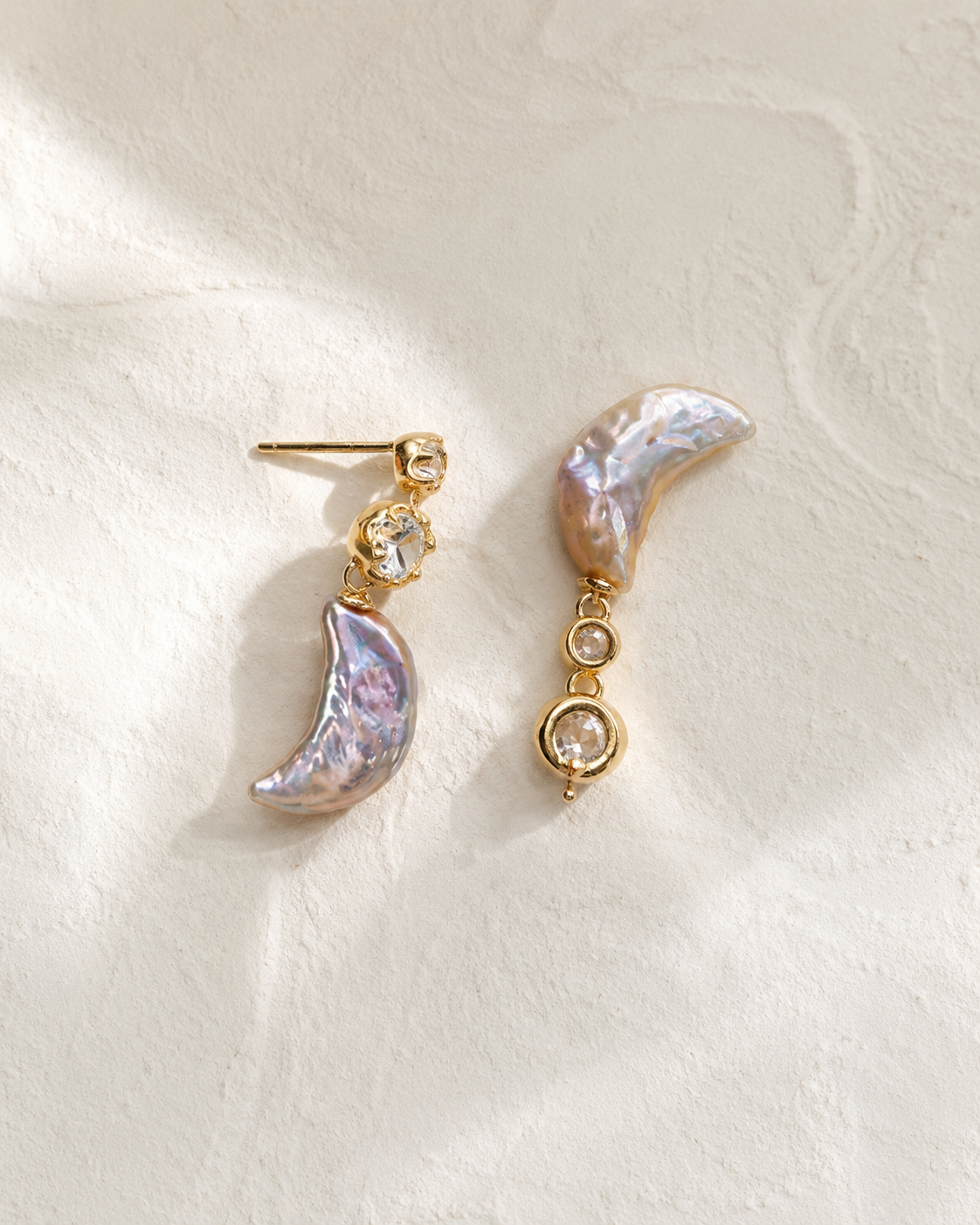 Luna Crescent Pearl Earrings