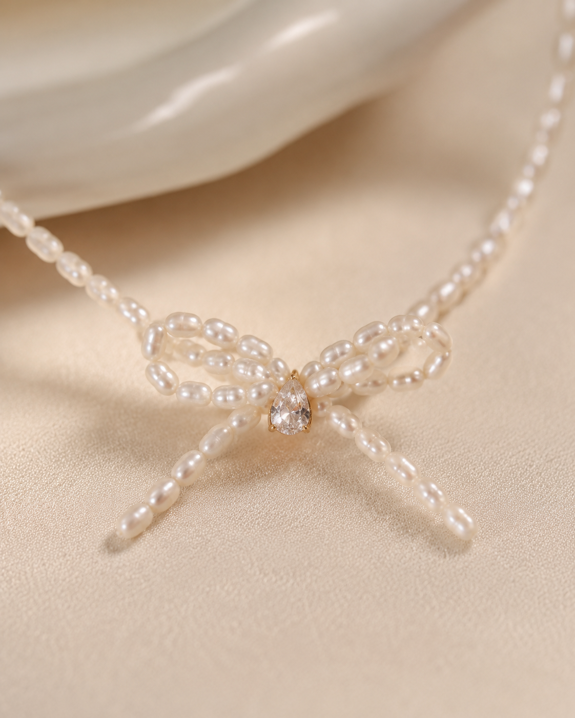 Colette Bow Pearl Necklace